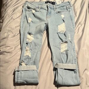 Hollister Light Blue Distressed Boyfriend Jeans